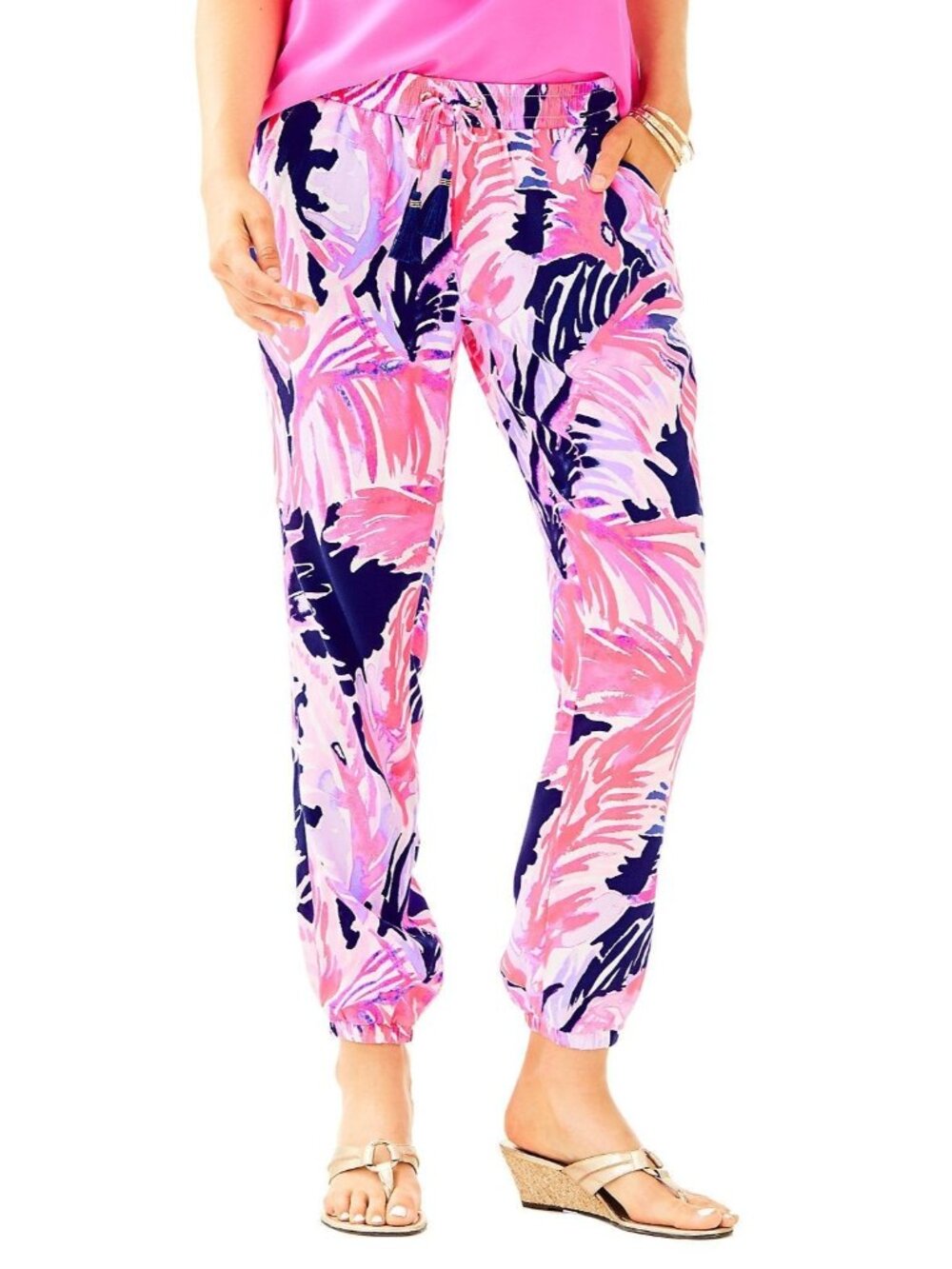 Lilly Pulitzer XS Piper Pant True Blue Paradise Point  Joggers